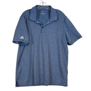 Adidas Mens Golf Polo Shirt XL Blue Heather Short Sleeve Performance Athleisure
